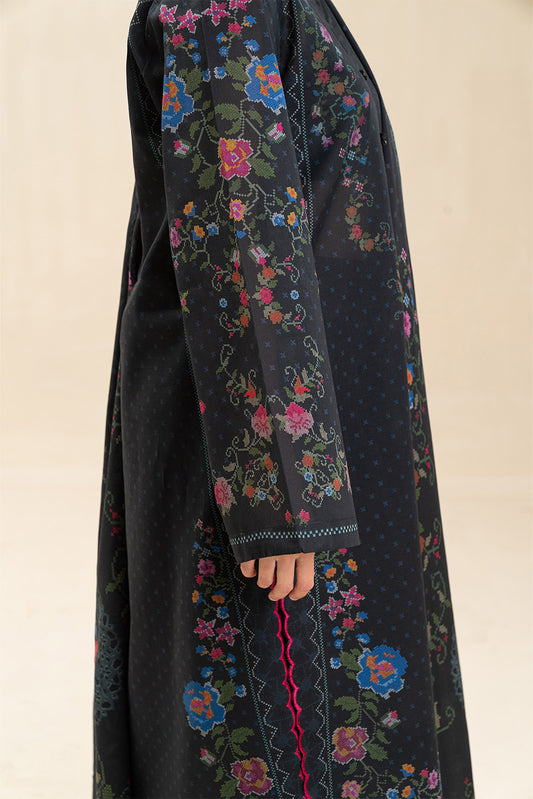 3 PICE PRINTED LAWN SUIT-DARK MYSTERY (UNSTITCHED)