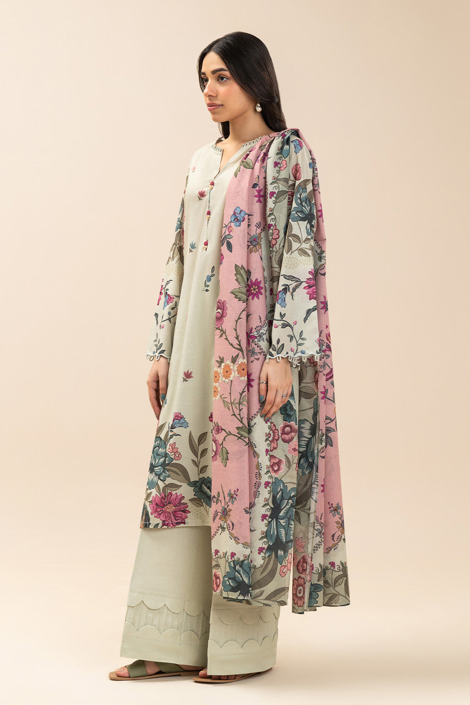 3 PIECE PRINTED LAWN SUIT-BOTANIC BLISS (UNSTITCHED)
