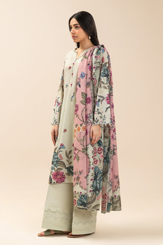 3 PIECE PRINTED LAWN SUIT-BOTANIC BLISS (UNSTITCHED)