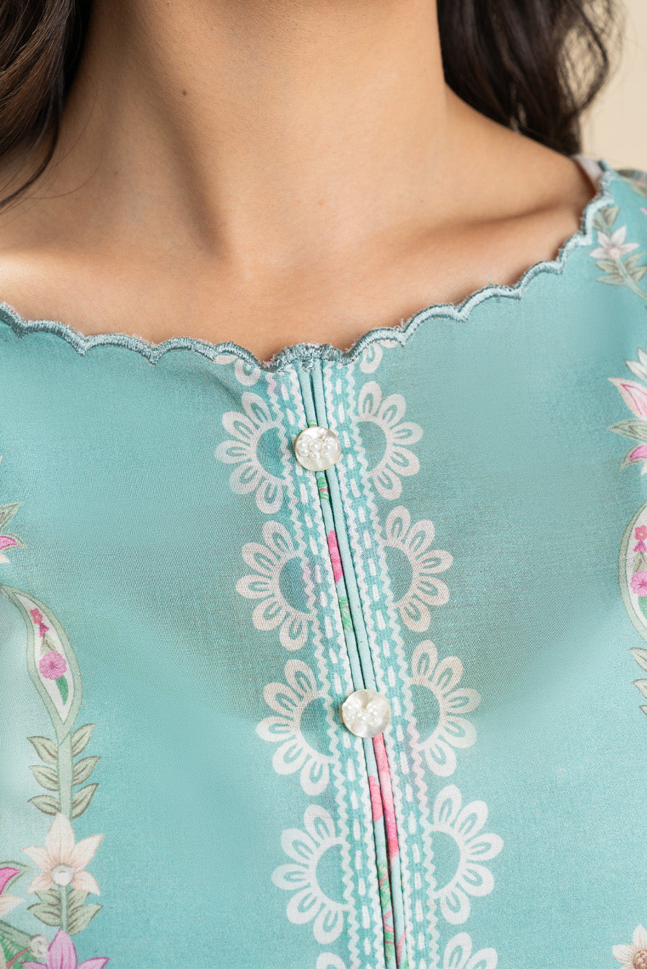 3 PIECE PRINTED LAWN SUIT-FLORA BREEZE (UNSTITCHED)