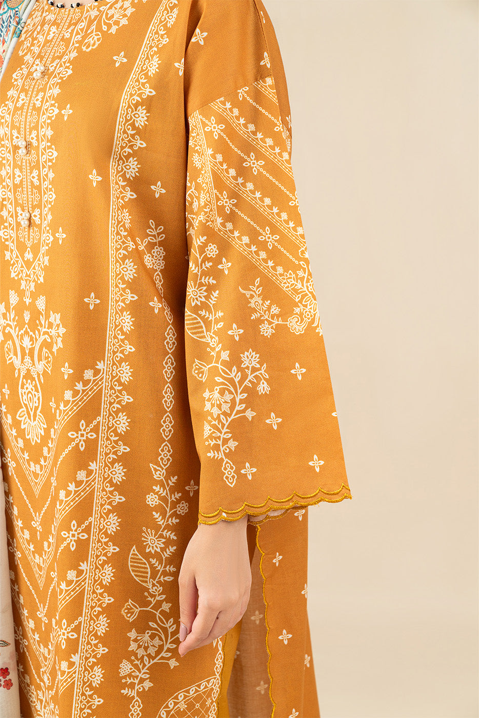 3 PIECE PRINTED LAWN SUIT-SOLAR WHIMSY (UNSTITCHED)