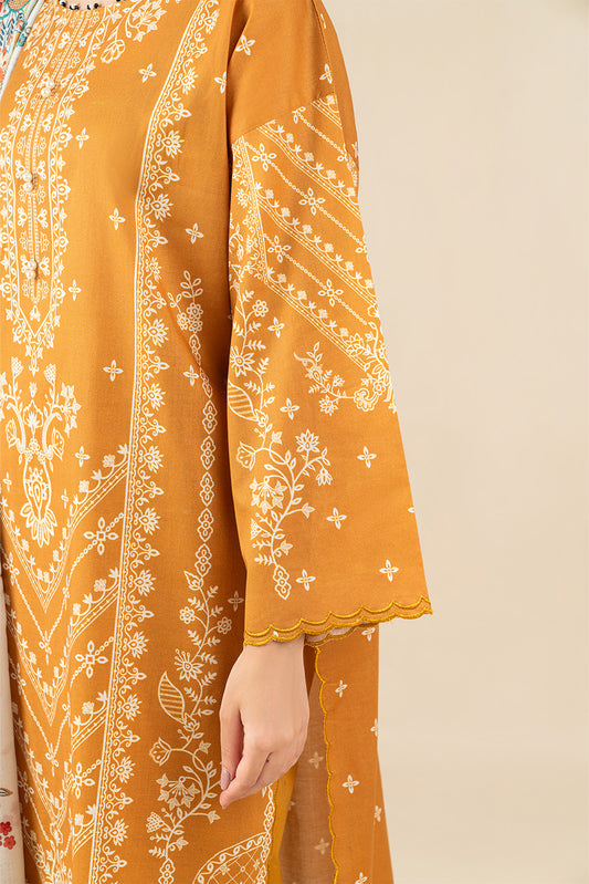 3 PIECE PRINTED LAWN SUIT-SOLAR WHIMSY (UNSTITCHED)