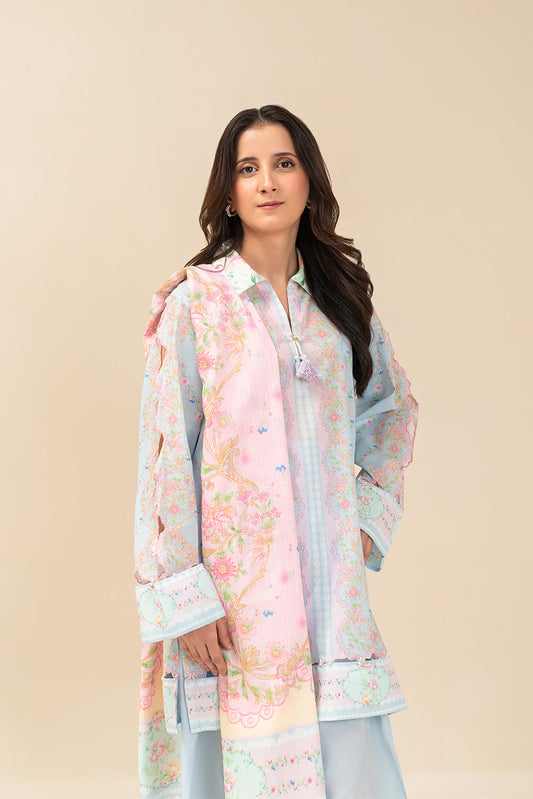 3 PIECE PRINTED LAWN SUIT-PASTEL DELICACY (UNSTITCHED)