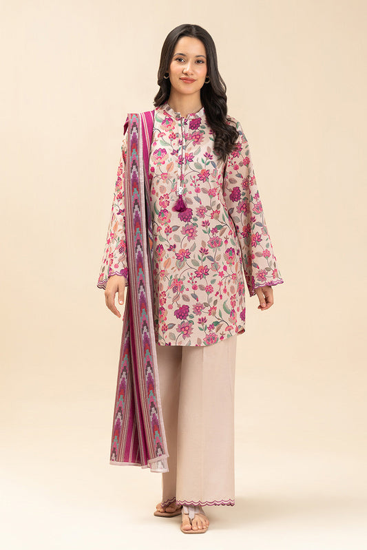 3 PIECE PRINTED LAWN SUIT- (UNSTITCHED)