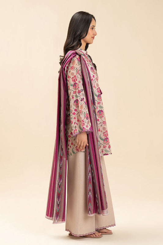3 PIECE PRINTED LAWN SUIT- (UNSTITCHED)