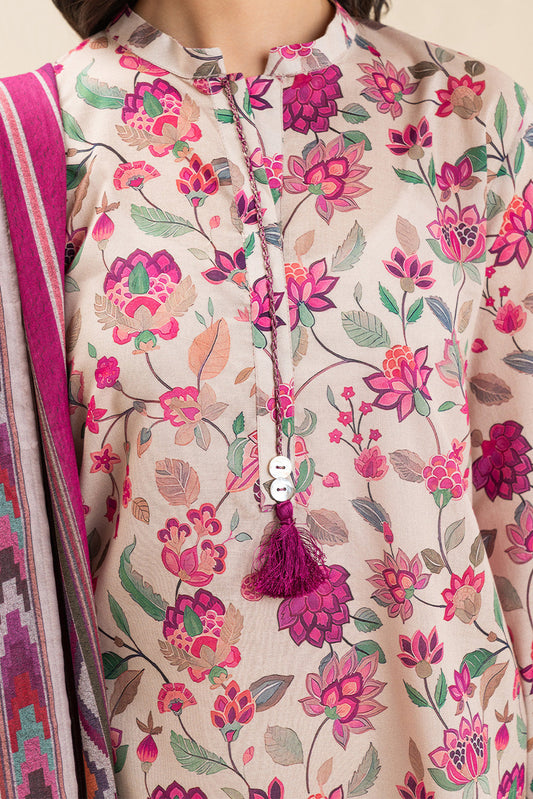 3 PIECE PRINTED LAWN SUIT- (UNSTITCHED)