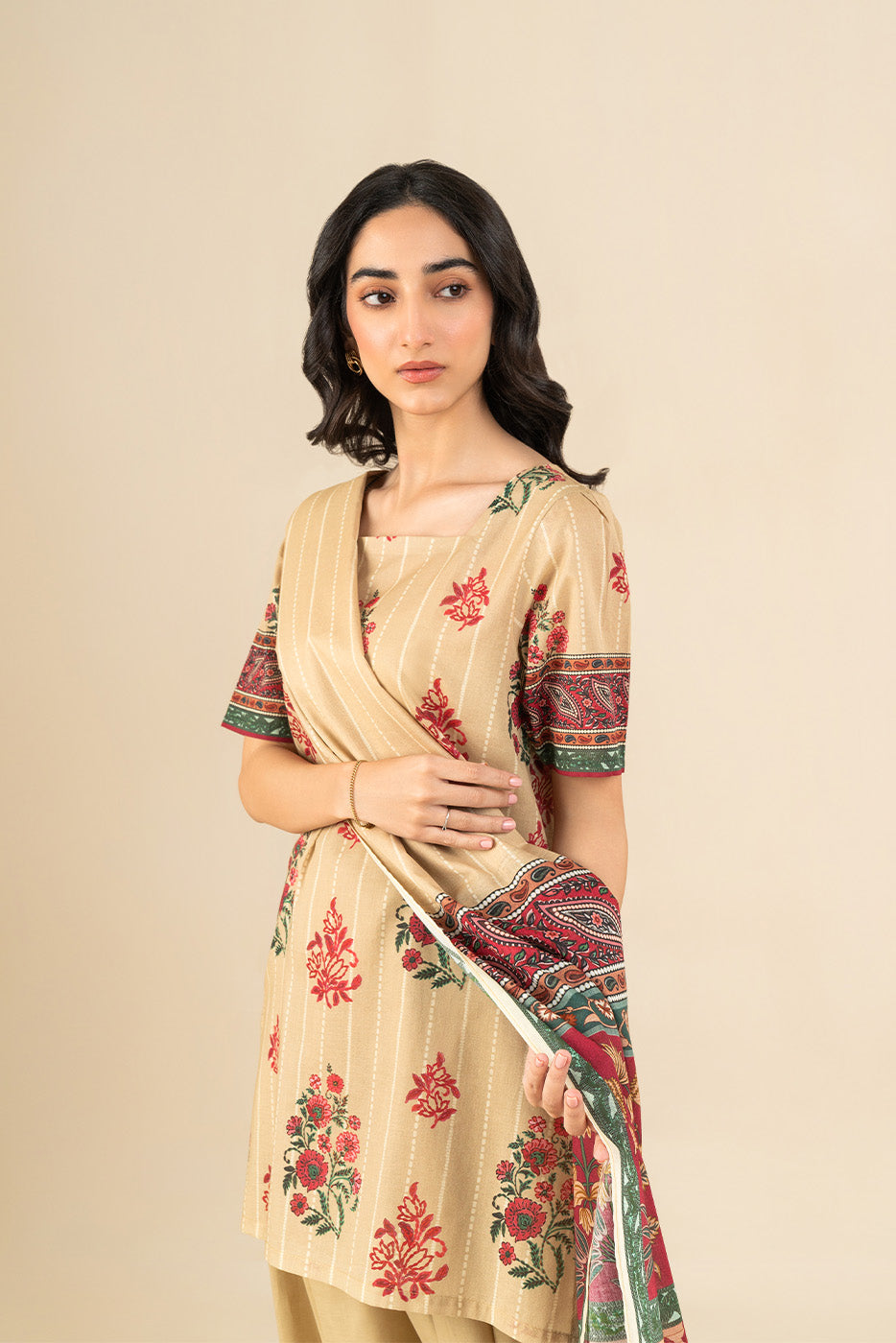 3 PIECE PRINTED LAWN SUIT-WHIMSICAL DUSK (UNSTITCHED)