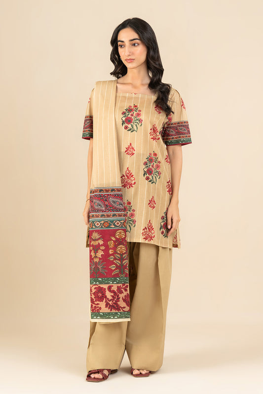 3 PIECE PRINTED LAWN SUIT-WHIMSICAL DUSK (UNSTITCHED)