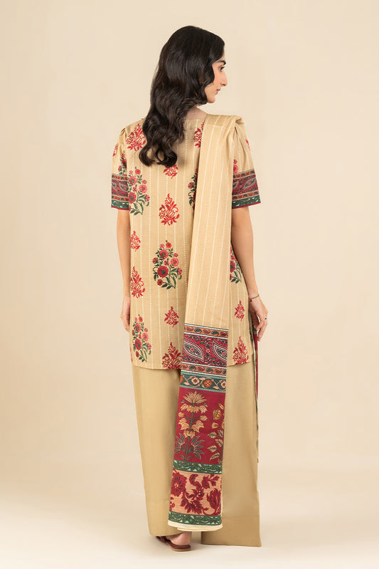 3 PIECE PRINTED LAWN SUIT-WHIMSICAL DUSK (UNSTITCHED)