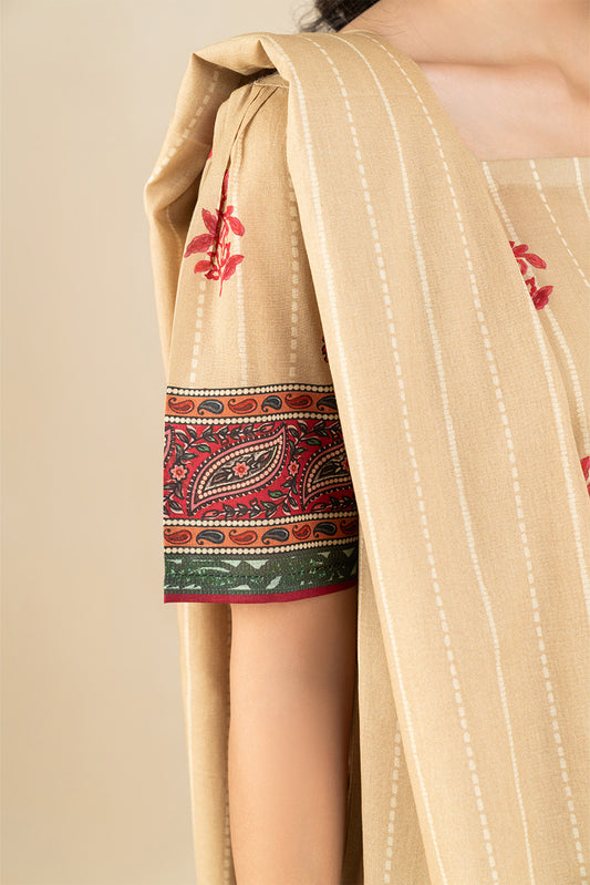 3 PIECE PRINTED LAWN SUIT-WHIMSICAL DUSK (UNSTITCHED)