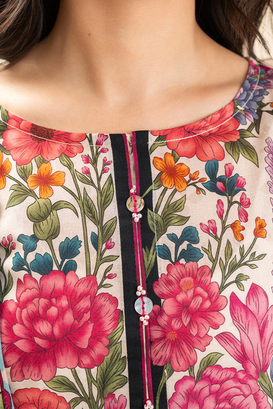 3 PIECE PRINTED LAWN SUIT-BLUSH BOTANICA (UNSTITCHED)