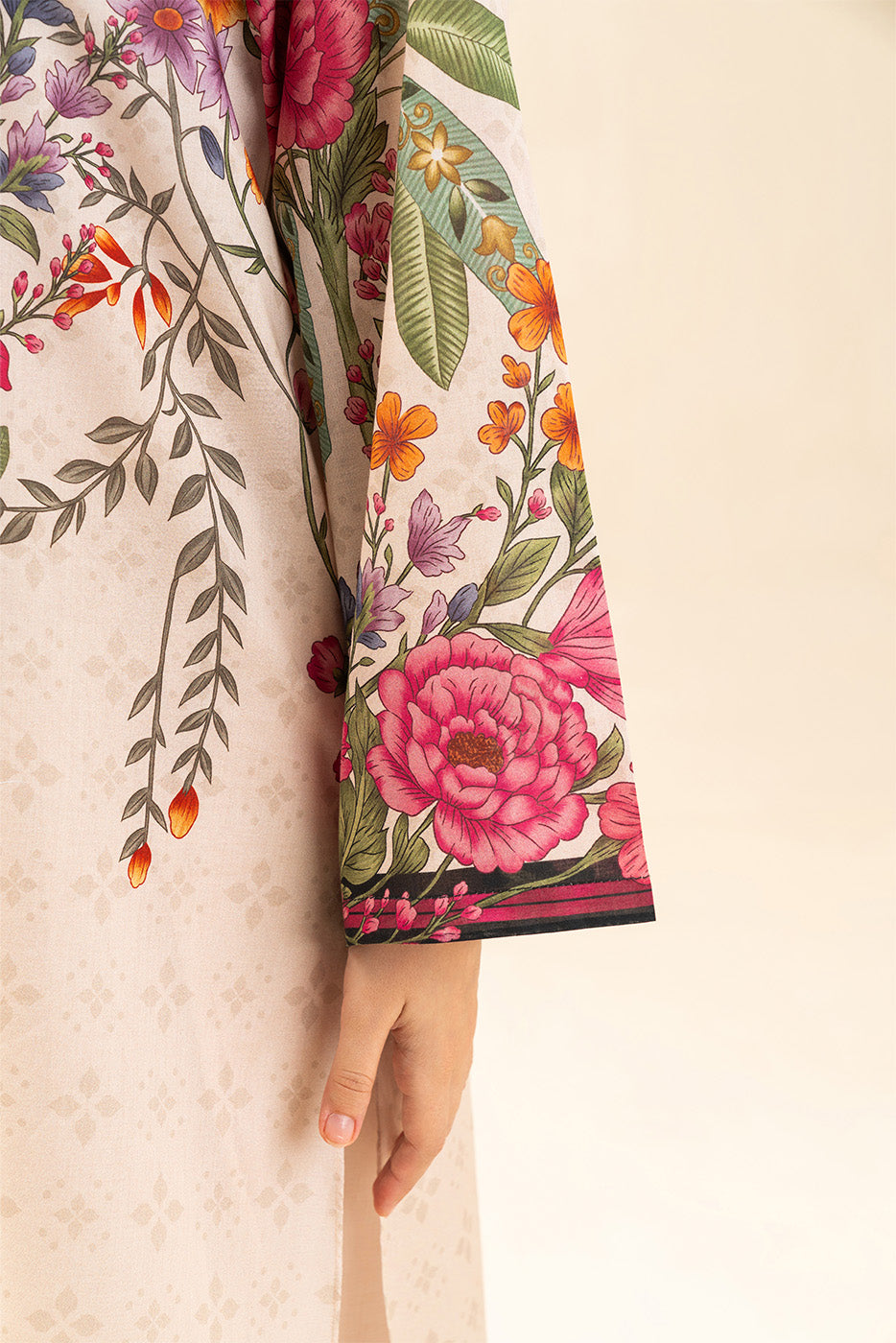 3 PIECE PRINTED LAWN SUIT-BLUSH BOTANICA (UNSTITCHED)