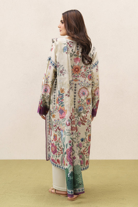 3 PIECE PRINTED LAWN SUIT-TROPIC TUNE (UNSTITCHED)