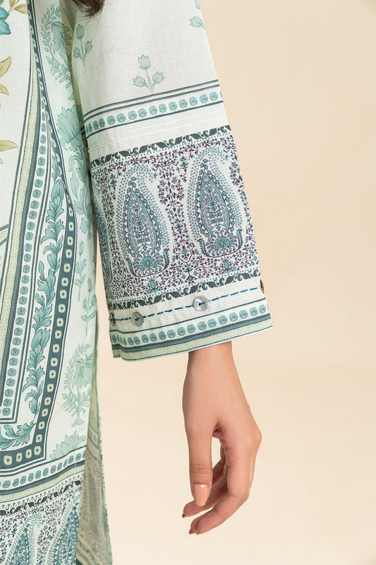 3 PIECE PRINTED LAWN SUIT-IVORY MEADOW (UNSTITCHED)