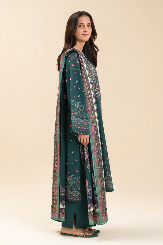 3 PIECE PRINTED LAWN SUIT-SORCERERS GARDEN (UNSTITCHED)