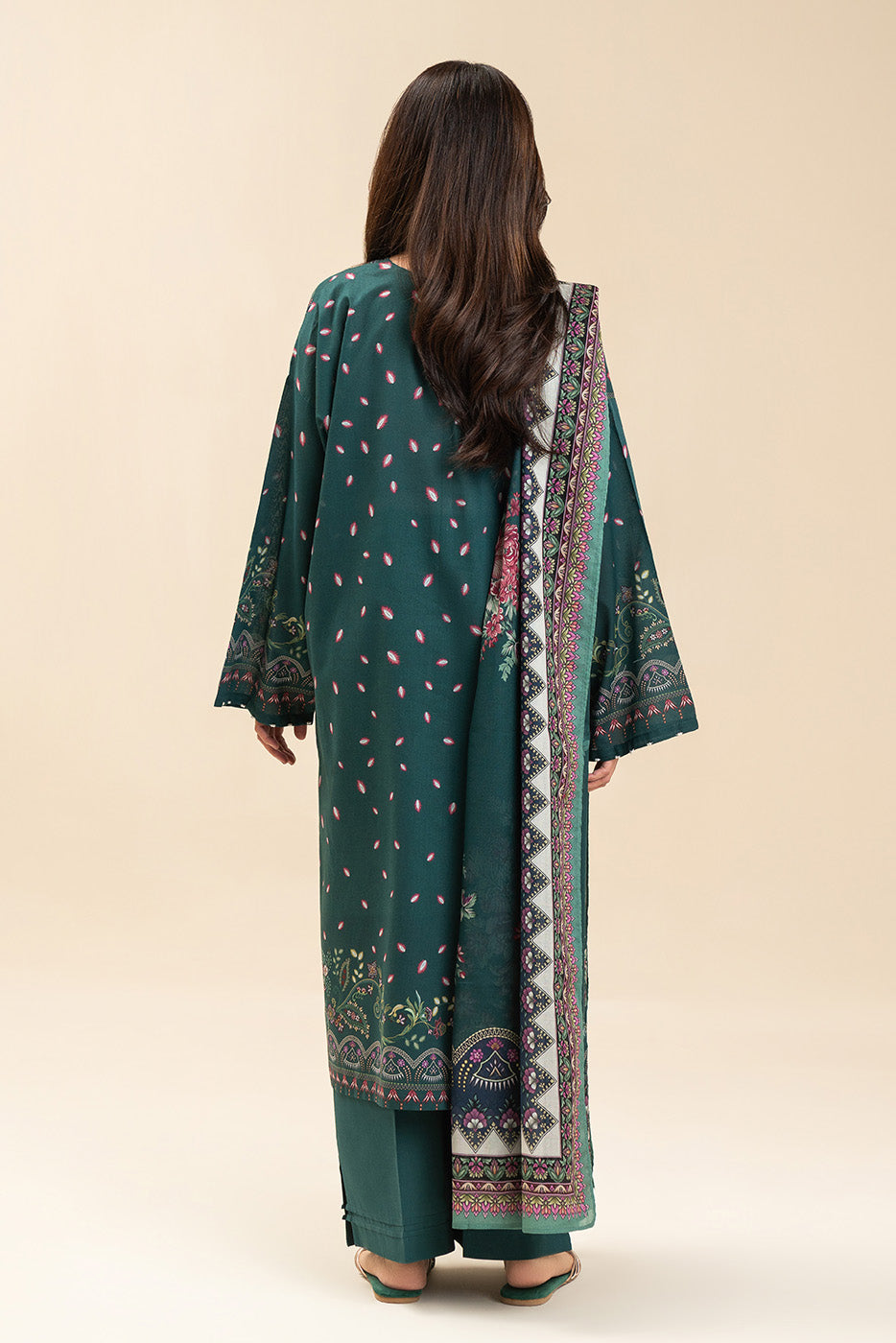 3 PIECE PRINTED LAWN SUIT-SORCERERS GARDEN (UNSTITCHED)