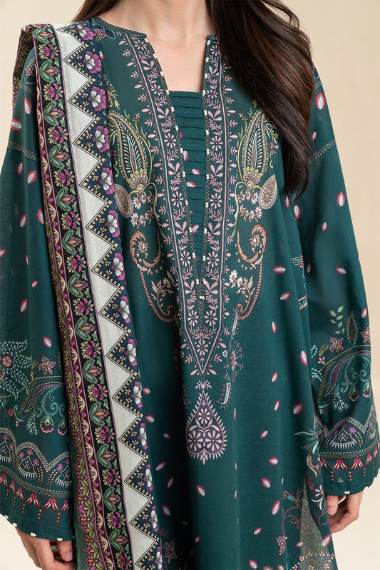3 PIECE PRINTED LAWN SUIT-SORCERERS GARDEN (UNSTITCHED)