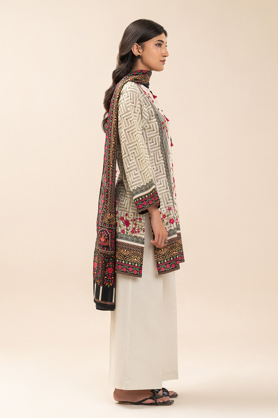 3 PIECE PRINT LAWN SUIT-ROYAL GARDEN (UNSTITCHED)