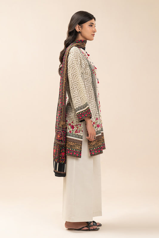 3 PIECE PRINT LAWN SUIT-ROYAL GARDEN (UNSTITCHED)