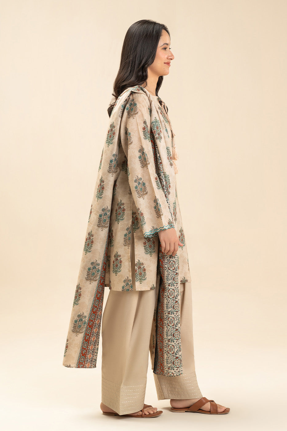 3 PIECE PRINTED LAWN SUIT-WHIMSICAL DUSK (UNSTITCHED)