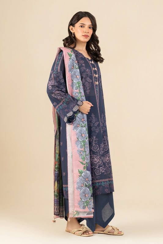 3 PIECE PRINTED LAWN SUIT-SORCERER,S GARDEN  (UNSTITCHED)
