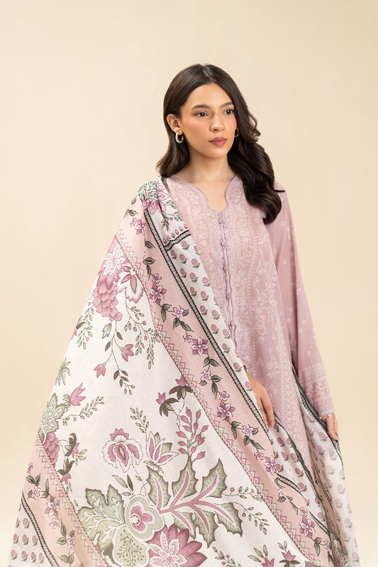 3 PIECE PRINTED LAWN SUIT-FLORET DUSK (UNSTITCHED)