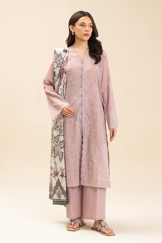 3 PIECE PRINTED LAWN SUIT-FLORET DUSK (UNSTITCHED)
