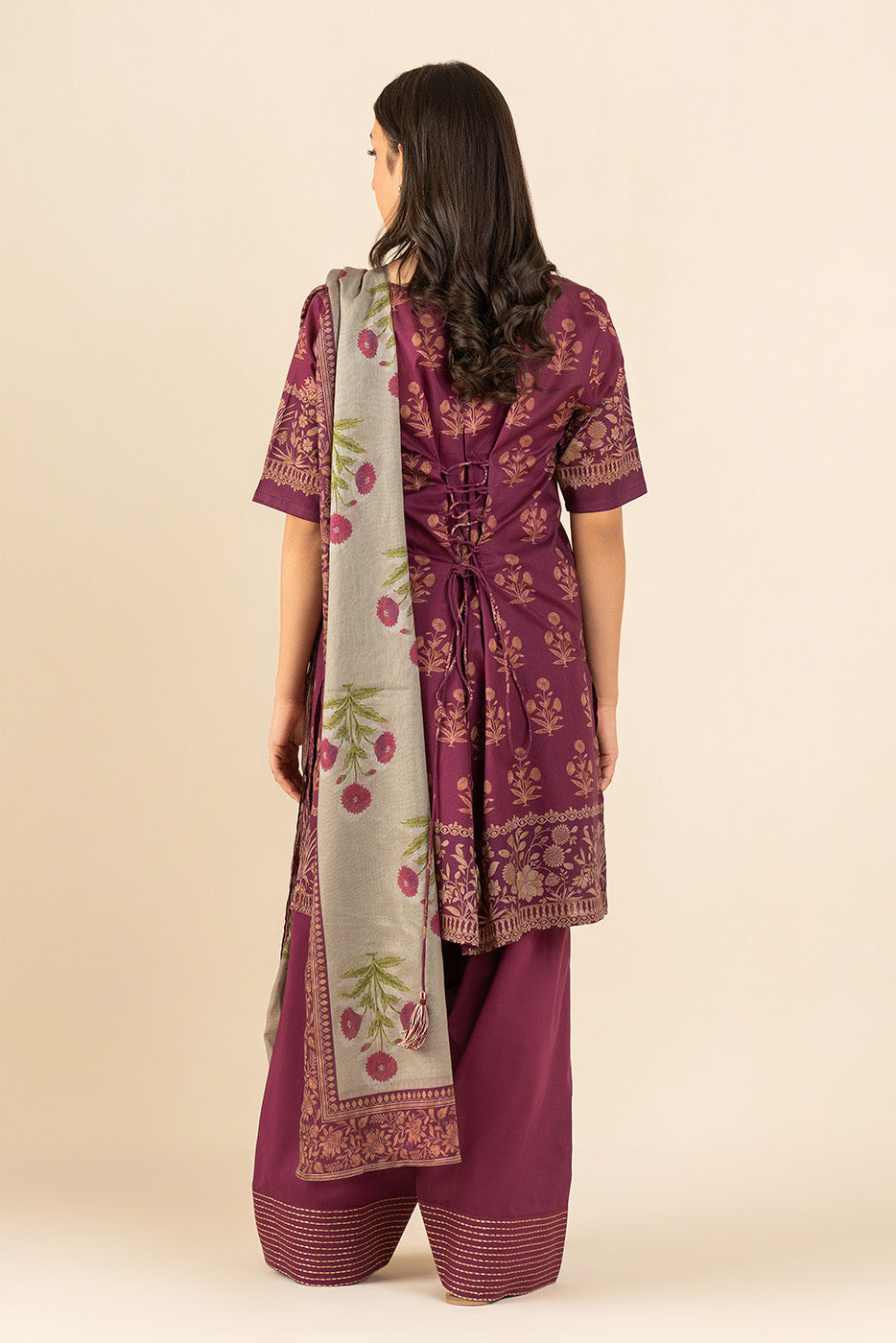 3 PIECE PRINTED LAWN SUIT-SAGE DEW ( UNSTITCHED )
