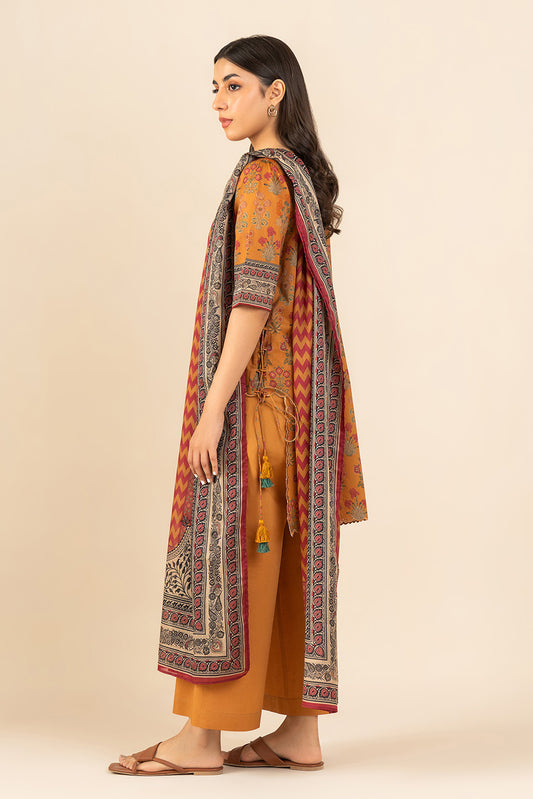 3 PIECE PRINTED LAWN SUIT-FLORAISON BLAZE ( UNSTITCHED )
