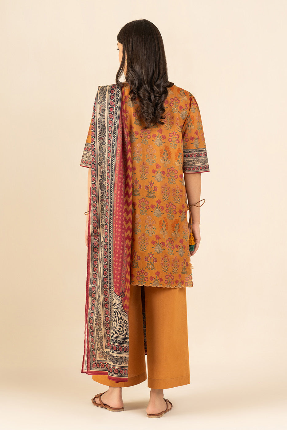 3 PIECE PRINTED LAWN SUIT-FLORAISON BLAZE ( UNSTITCHED )