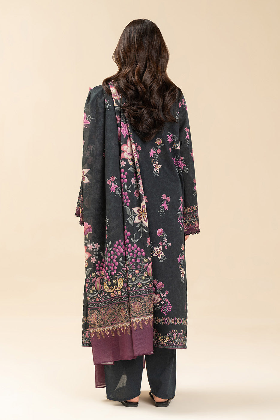 3 PICE PRINTED LAWN SUIT-EBONY FLORENCE (UNSTITCHED)