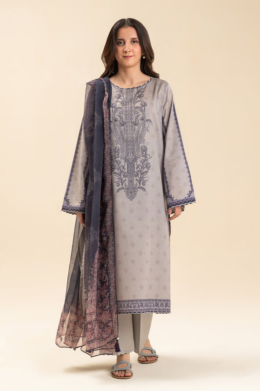 3 PIECE PRINTED LAWN SUIT-CELESTIAL SPRING (UNSTITCHED)