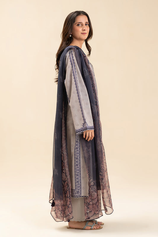 3 PIECE PRINTED LAWN SUIT-CELESTIAL SPRING (UNSTITCHED)
