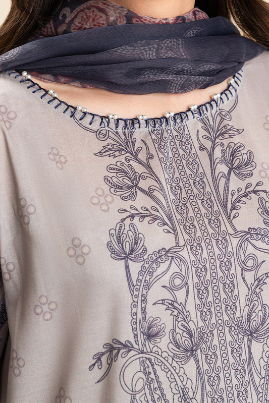 3 PIECE PRINTED LAWN SUIT-CELESTIAL SPRING (UNSTITCHED)