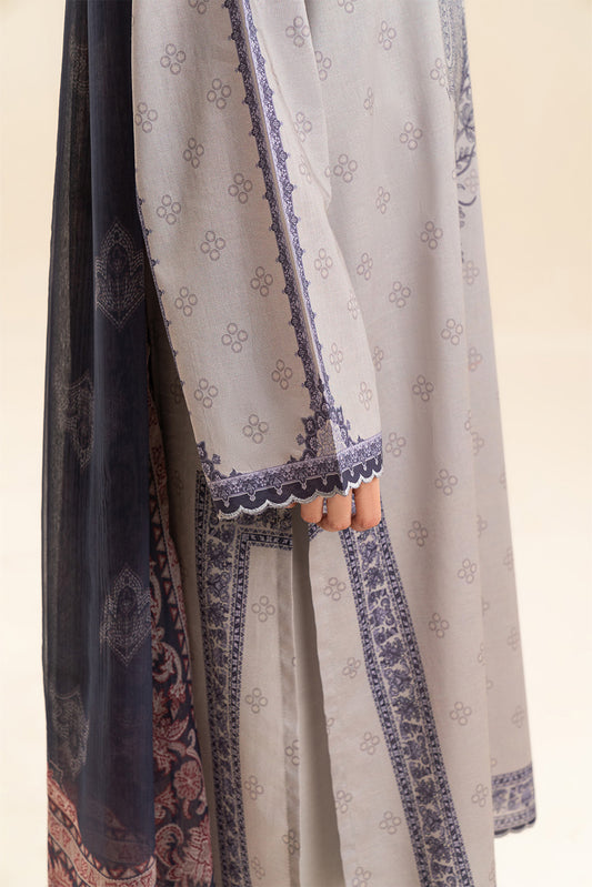 3 PIECE PRINTED LAWN SUIT-CELESTIAL SPRING (UNSTITCHED)