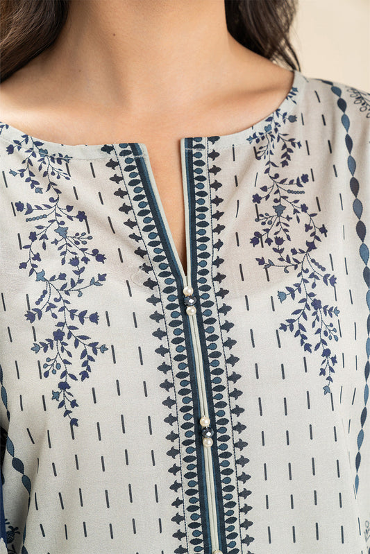 3 PIECE PRINTED LAWN SUIT-AZURE GRACE (UNSTITCHED)