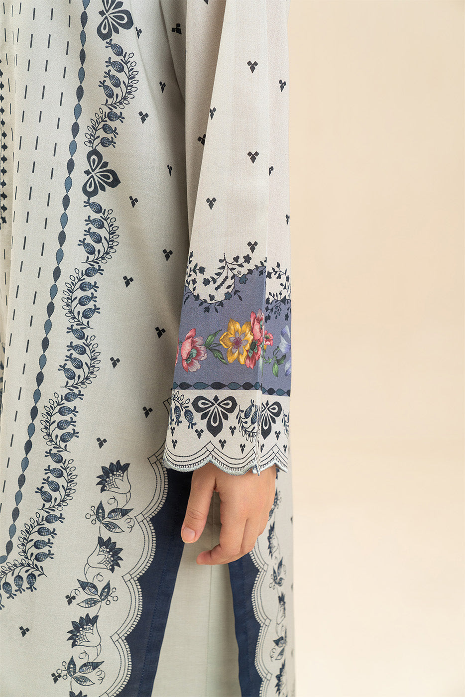 3 PIECE PRINTED LAWN SUIT-AZURE GRACE (UNSTITCHED)