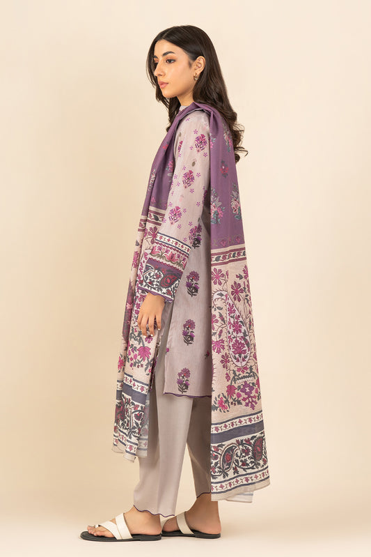 3 PIECE PRINTED LAWN SUIT-ORNATE MEADOW ( UNSTITCHED )