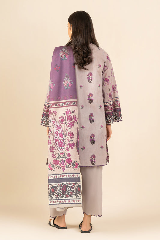 3 PIECE PRINTED LAWN SUIT-ORNATE MEADOW ( UNSTITCHED )