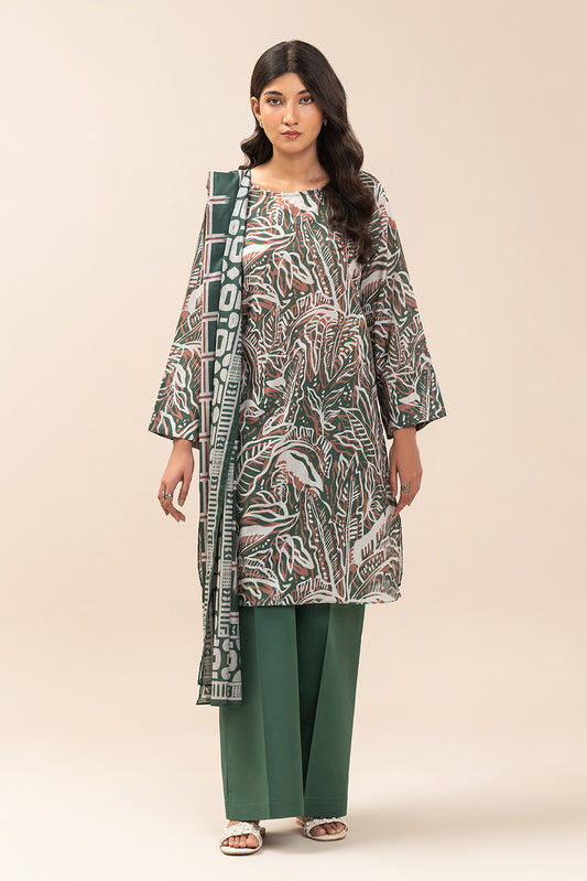 3 PIECE PRINT LAWN SUIT-SUMMER CHATEAU (UNSTITCHED)