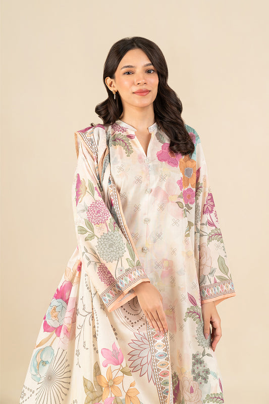 3 PIECE PRINTED LAWN SUIT-BLOOM THEORY (UNSTITCHED)