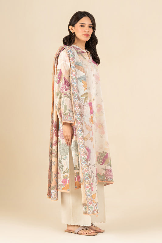 3 PIECE PRINTED LAWN SUIT-BLOOM THEORY (UNSTITCHED)
