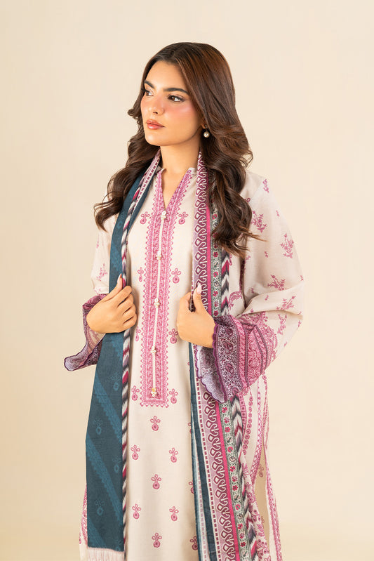 3 PIECE PRINTED LAWN SUIT-ORNATE MEADOW (UNSTITCHED)