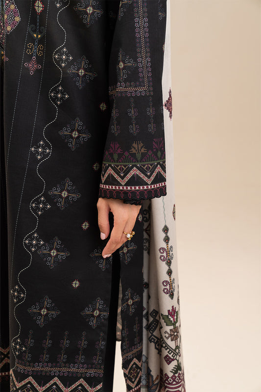 3 PIECE PRINTED LAWN SUIT-NOIR FOLK (UNSTITCHED)