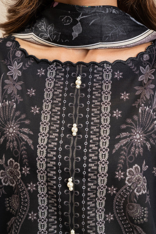 3 PIECE PRINTED LAWN SUIT-ONYX BLOOM (UNSTITCHED)