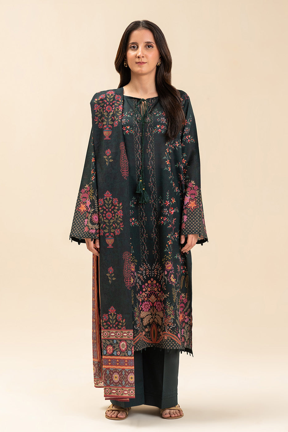 3 PIECE PRINTED LAWN SUIT-FLORAL RENAISSANCE (UNSTITCHED)