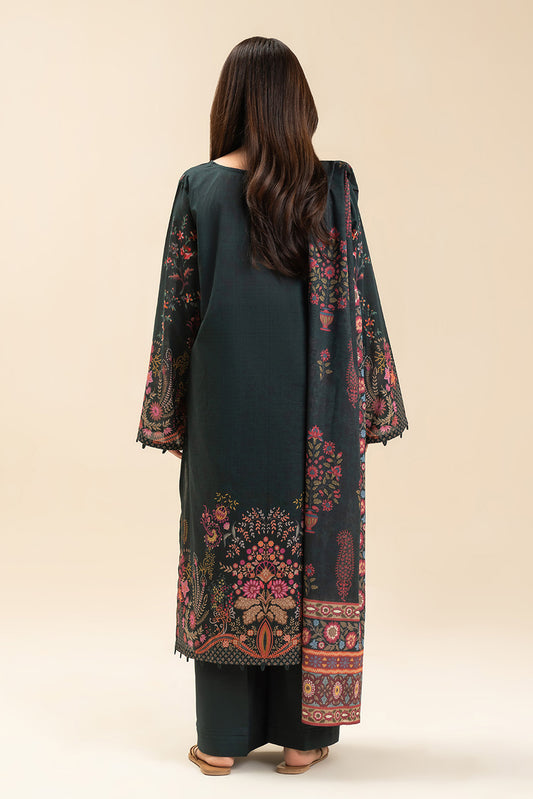 3 PIECE PRINTED LAWN SUIT-FLORAL RENAISSANCE (UNSTITCHED)