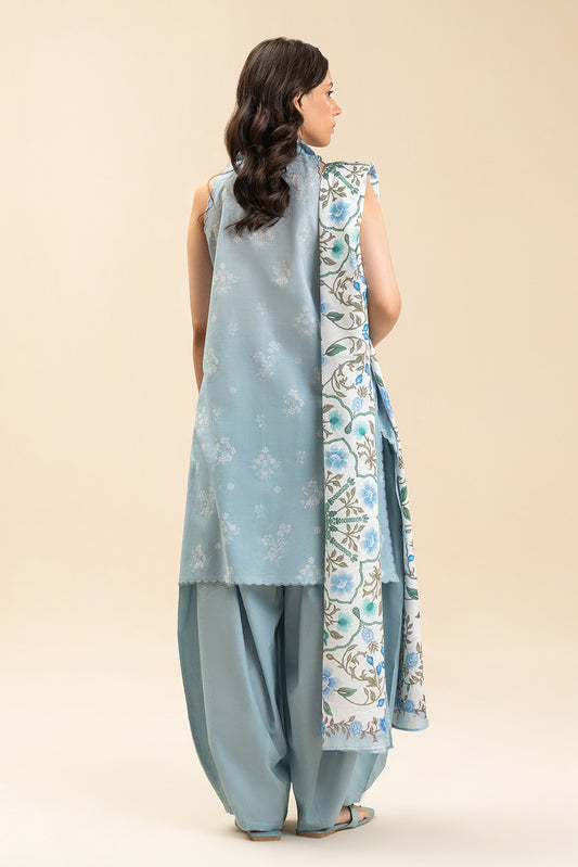 3 PIECE PRINTED LAWN SUIT-CELESTIAL BLOOMS (UNSTITCHED)