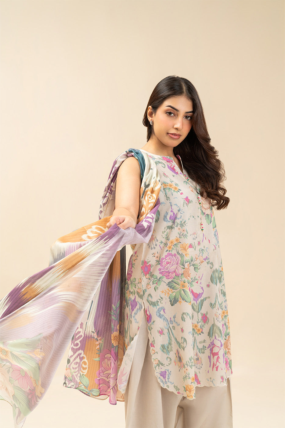 3 PIECE PRINTED LAWN SUIT-VERDANT GROVE (UNSTITCHED)