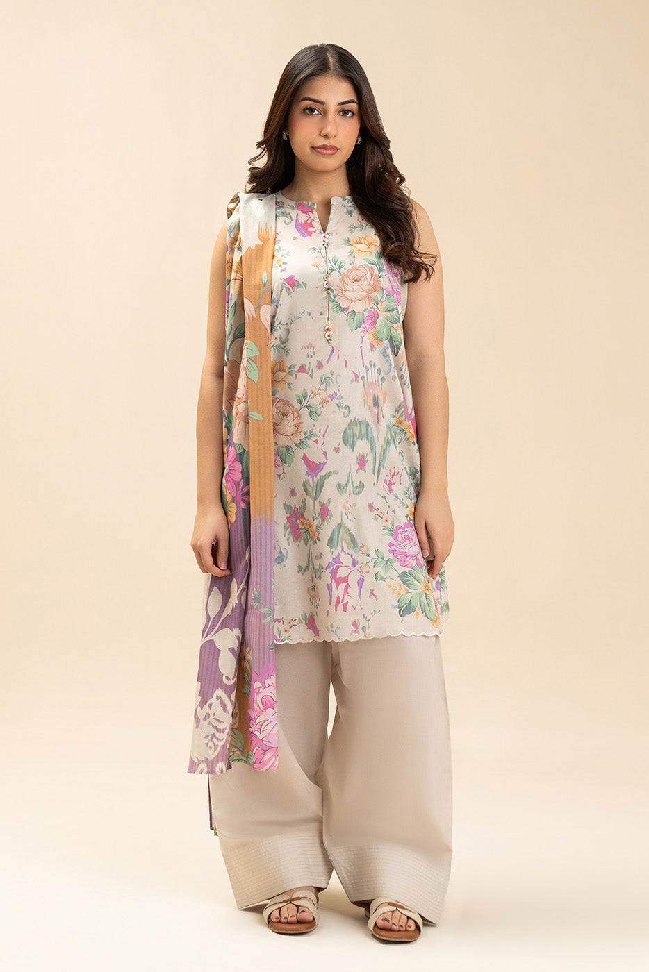 3 PIECE PRINTED LAWN SUIT-VERDANT GROVE (UNSTITCHED)